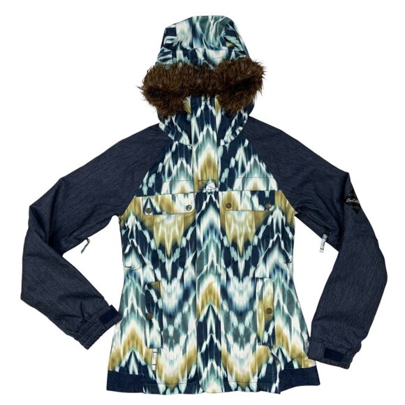 686 Womens Authentic Bae Insulated Jacket XS Ikat InfiDry Hooded Snowboarding - Picture 14 of 14